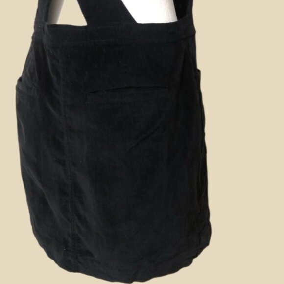 Free People Black Corduroy Old School Love Mini Dress Size 10 - Picture 7 of 11